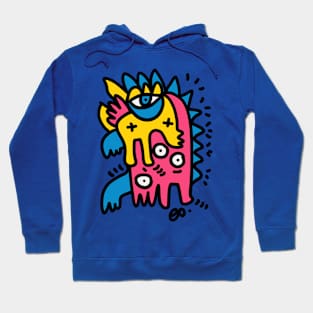 Graffiti Pink Blue Yellow Creature Hoodie